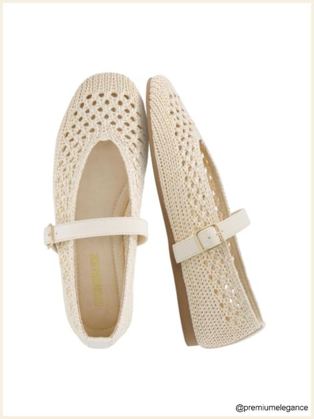 Woven Ballet Flats with Adjustable Buckle Strap, Lightweight Slip On Shoes,